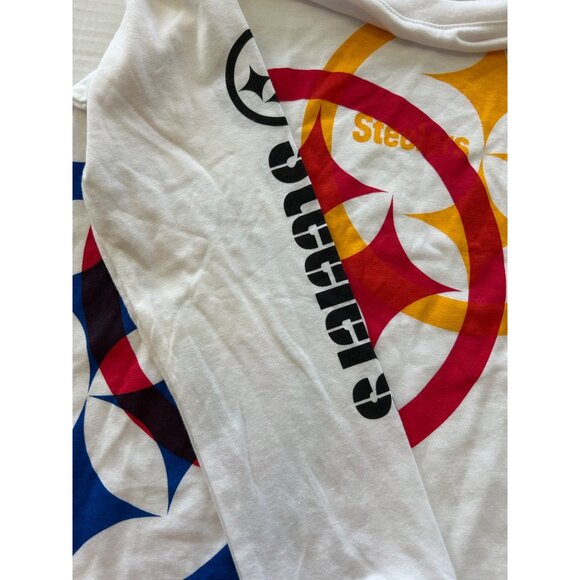 NFL Team Apparal Steelers Youth 10 12 Long Sleeve T Shirt White Cotton Top New - Picture 3 of 8